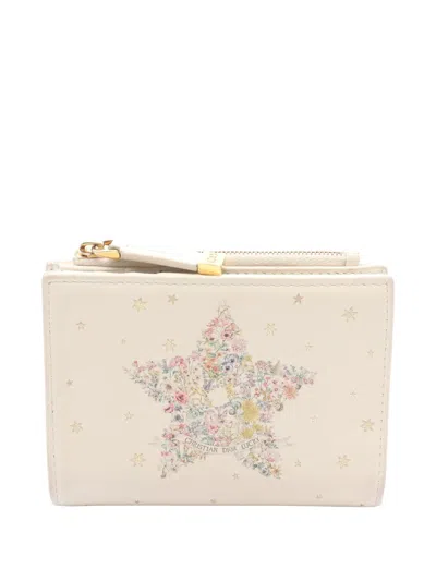 Pre-owned Dior 2000s Lucky Dahlia Wallet In Neutral