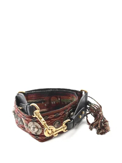 Pre-owned Dior 2000s Medallion-embellished Shoulder Strap In Black