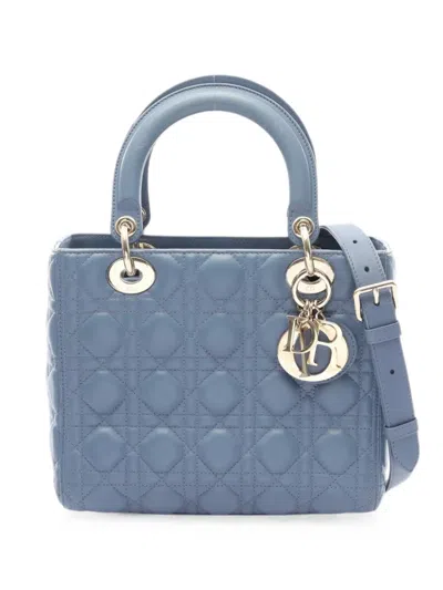 Pre-owned Dior 2000s Medim Lady  Tote Bag In Blue