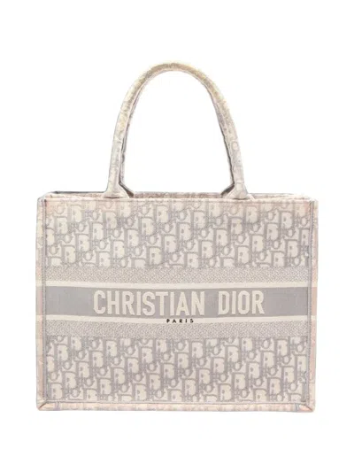 Pre-owned Dior 2000s Medium Book Oblique Tote Bag In Neutrals