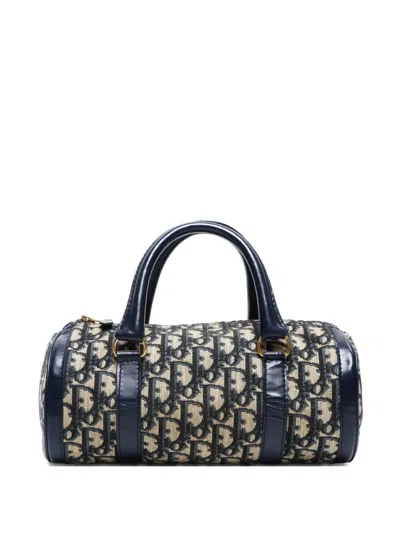 Pre-owned Dior 2000s Mini Trotter Mini Boston Bag In Blue