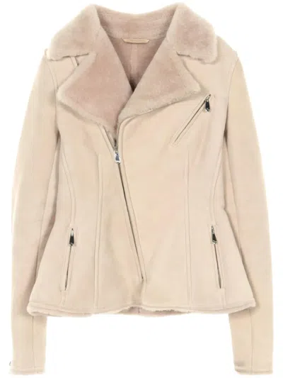 Pre-owned Dior 2000s Mouton Jacket In Neutrals