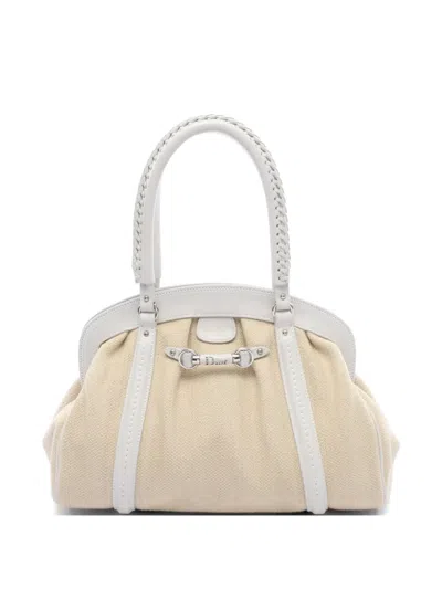 Pre-owned Dior 2000s My  Raffia Tote Bag In Neutral