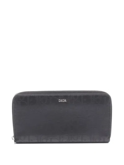 Pre-owned Dior 2000s Oblique Galaxy Long Wallet In Black