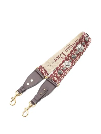 Pre-owned Dior 2000s Oblique Shoulder Strap In Red