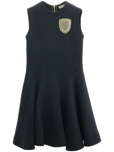 Pre-owned Dior 2000s Patch-detailed Mini Dress In Blue