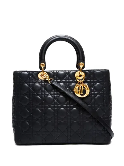 Pre-owned Dior 2000s Quilted Lady 2way Bag In Black