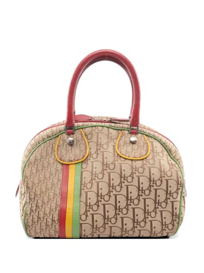 Pre-owned Dior 2000s Rasta Bowler Tote Bag In Neutral