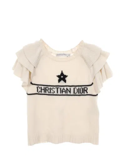 Pre-owned Dior 2000s Ruffled T-shirt In White