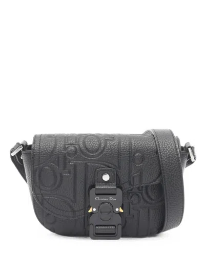 Pre-owned Dior 2000s Saddle Gravity Messenger Bag In Black