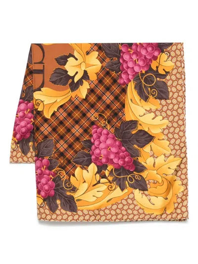 Pre-owned Dior 2000s Silk Scarf In Brown