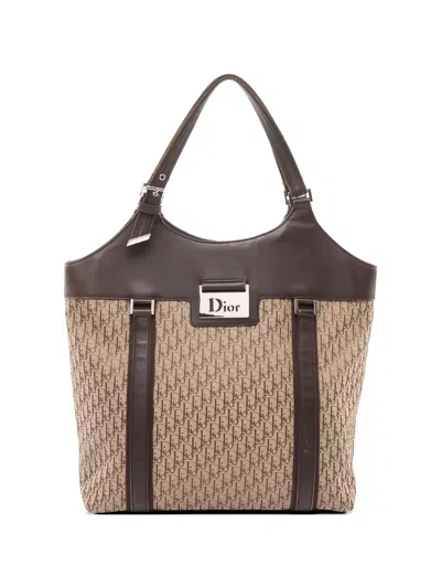 Pre-owned Dior 2000s Street Chic Trotter Tote Bag In Neutral