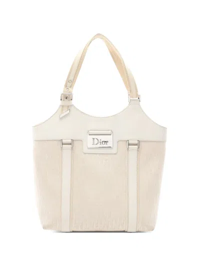 Pre-owned Dior 2000s Street Chic Trotter Tote Bag In Neutral