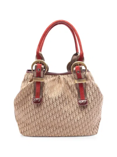 Pre-owned Dior 2000s Trotter Canvas Tote Bag In Neutral