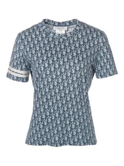 Pre-owned Dior 2000s Trotter-monogram Short-sleeve T-shirt In Blue