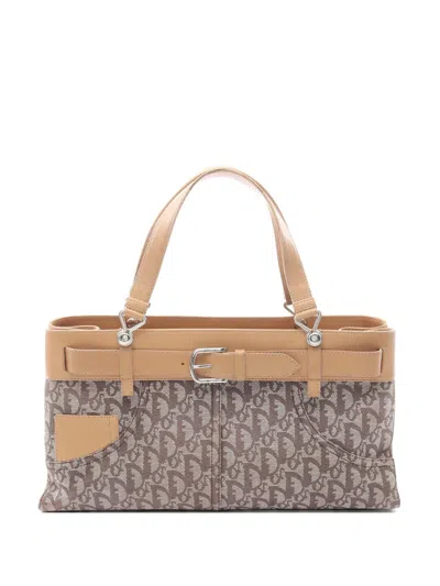 Pre-owned Dior 2000s Trotter Tote Bag In Brown