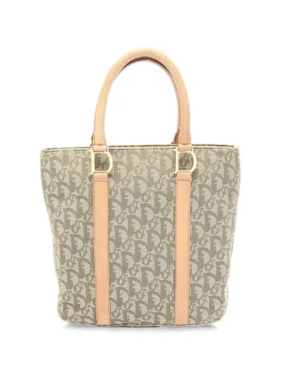 Pre-owned Dior 2000s Trotter Tote Bag In Green