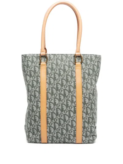 Pre-owned Dior 2000s Trotter Tote Bag In Green