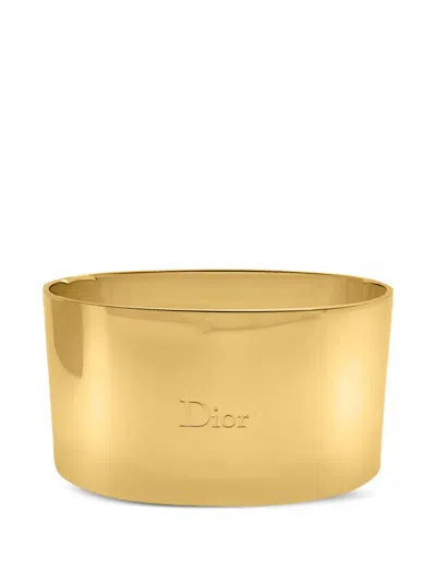 Pre-owned Dior 2000s Two-tone Logo Cuff In Gold
