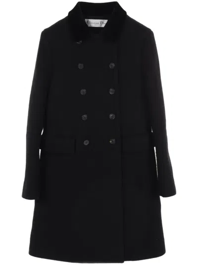 Pre-owned Dior 2000s Wool Coat In Black