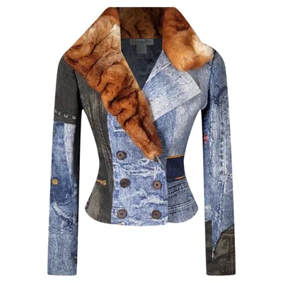 Pre-owned Dior 2001 Christian  & Galliano Jacket Multiple Colors In Gray