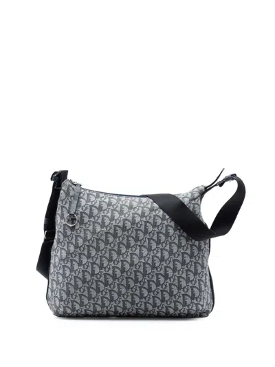 Pre-owned Dior 2001 Issimo Trotter Canvas Crossbody Bag In Blue
