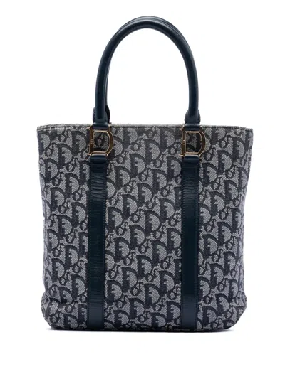 Pre-owned Dior 2001 Issimo Trotter Canvas Tote Bag In Blue