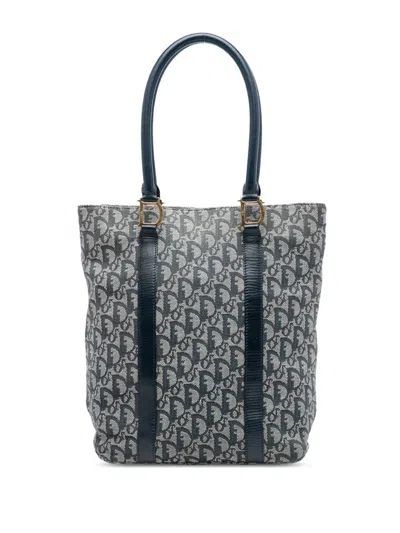 Pre-owned Dior 2001 Issimo Trotter Canvas Tote Bag In Blue