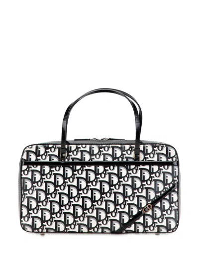 Pre-owned Dior 2001 Issimo Trotter Coated Canvas Handbag In Black