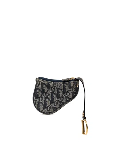 Pre-owned Dior 2001 Issimo Trotter Saddle Coin Pouch In Blue