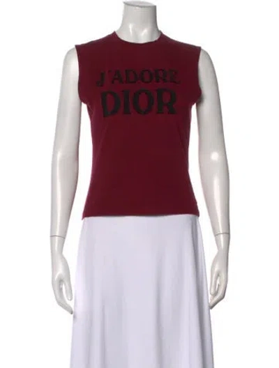 Pre-owned Dior 2001 Graphic Print Top In Red