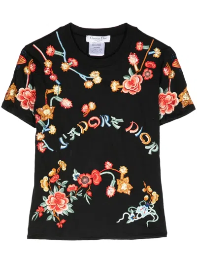 Pre-owned Dior 2001 J'adore  Cotton T-shirt In Black