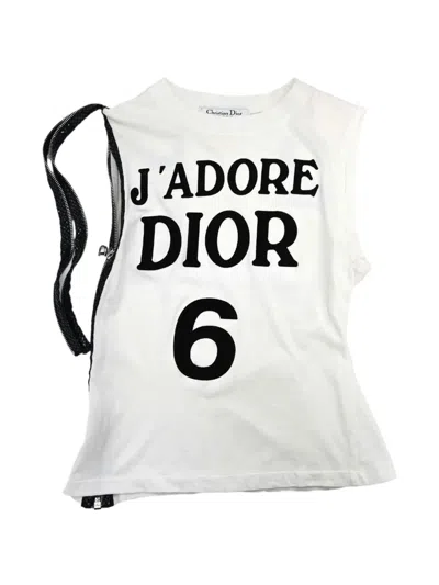 Pre-owned Dior 2001 J'adore  Zipper Tank Top In White
