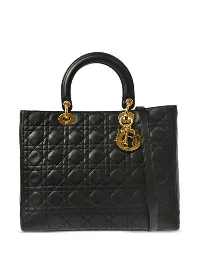 Pre-owned Dior 2001 Lady  Two-way Handbag In Black
