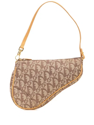 Pre-owned Dior 2001 Mini Issimo Canvas Saddle Pochette Shoulder Bag
