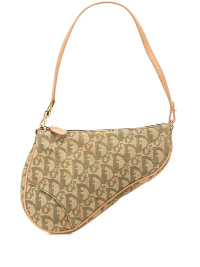Pre-owned Dior 2001 Mini Issimo Canvas Saddle Pochette Shoulder Bag