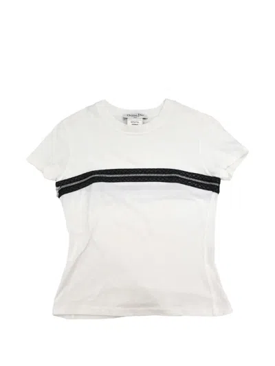 Pre-owned Dior 2001 Zipper-detail Cotton T-shirt In White