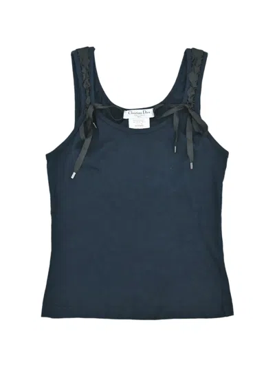 Pre-owned Dior 2002 Bow-detail Sleeveless Tank Top In Blue