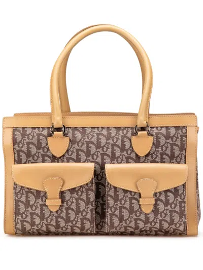 Pre-owned Dior 2002 Issimo Trotter Canvas Double Pocket Tote Bag
