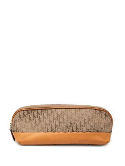Pre-owned Dior 2002 Issimo Trotter Canvas Pouch In Brown