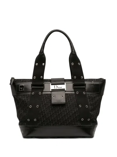 Pre-owned Dior 2002 Issimo Trotter Canvas Street Chic Columbus Tote Bag In Black