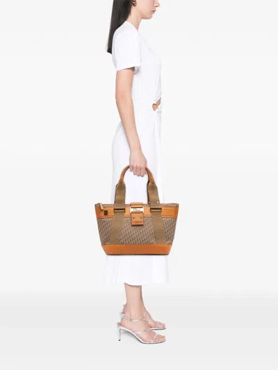 Pre-owned Dior 2002 Issimo Trotter Canvas Street Chic Columbus Tote Bag In Brown