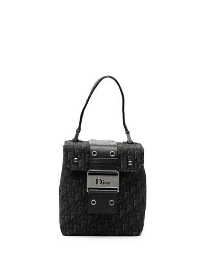 Pre-owned Dior 2002 Issimo Trotter Canvas Street Chic Vanity Bag In Black