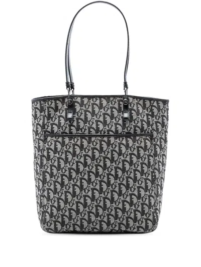 Pre-owned Dior 2002 Issimo Trotter Canvas Tote Bag In Black