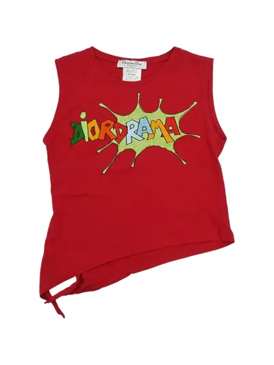Pre-owned Dior 2002 Drama Asymmetric Tank Top In Red