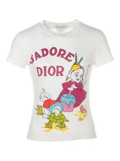 Pre-owned Dior 2002 Graphic-print T-shirt In White