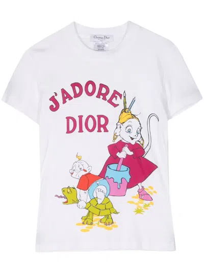 Pre-owned Dior 2002 J'adore  Graphic-print T-shirt In White