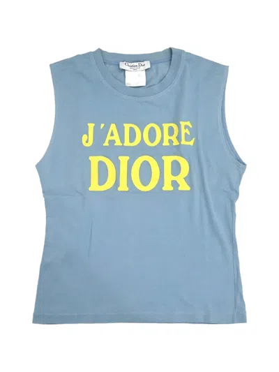 Pre-owned Dior 2002 J'adore  Slogan Tank Top In Blue