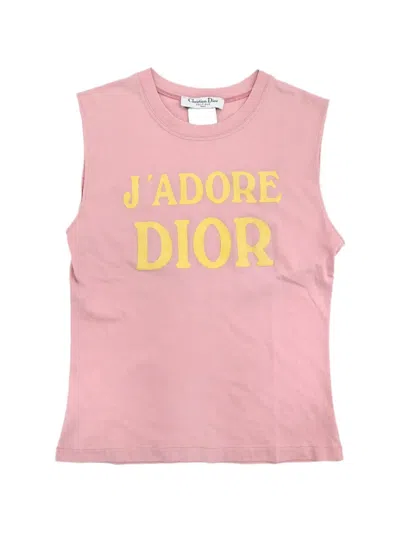 Pre-owned Dior 2002 Logo-print Tank Top In Pink