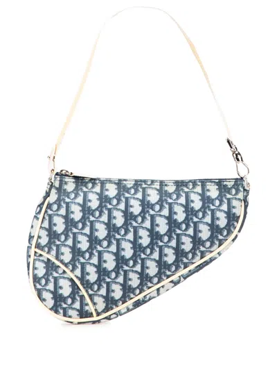 Pre-owned Dior 2002 Mini Issimo Canvas Saddle Pochette Shoulder Bag